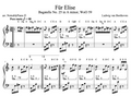 Preview of Beethoven Fur Elise Piano Sheet Music with Letter Note Names