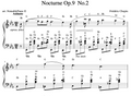 A sheet music preview page for Frédéric Chopin's 'Nocturne Op.9 No with Letter Note Names.